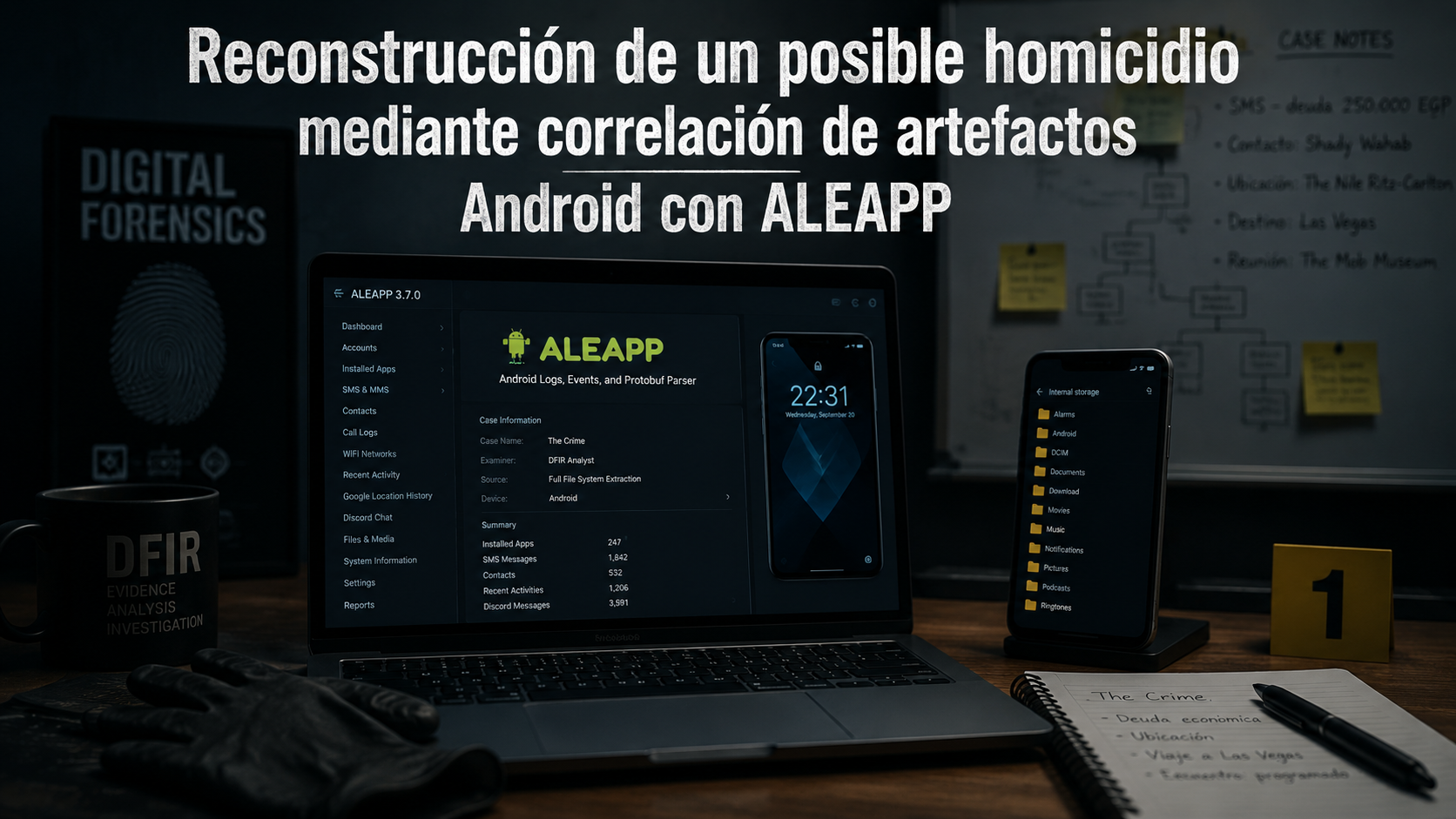 Reconstrucción de un posible homicidio mediante correlación de artefactos Android con ALEAPP